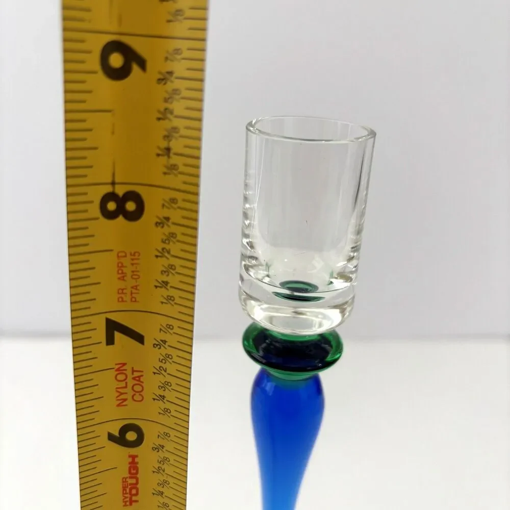 Crate Barrel Glass Candlestick Holders